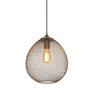 Hanglamp Maroggia bruin rond 30cm koper 1-lichts