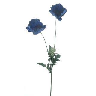 Kunstbloem Varenzo klaproos blauw