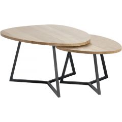 Salontafel Locarnio set van 2 fresh oak