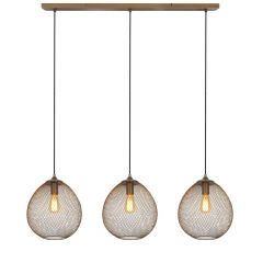 Hanglamp Maroggia bruin koper 3-lichts