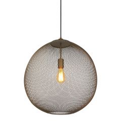 Hanglamp Maroggia bruin rond 50cm koper 1-lichts