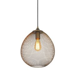 Hanglamp Maroggia bruin rond 30cm koper 1-lichts